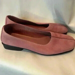 LAURA SCOTT Pink Leather Comfort Casual Slip On Flats Shoes 6.5 m